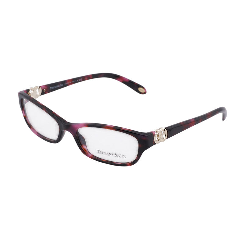 Tiffany & Co. Eyeglasses Rectangle Full Rim, Milky Pink Havana Frame and Clear Demo Lenses Lens TF20428126