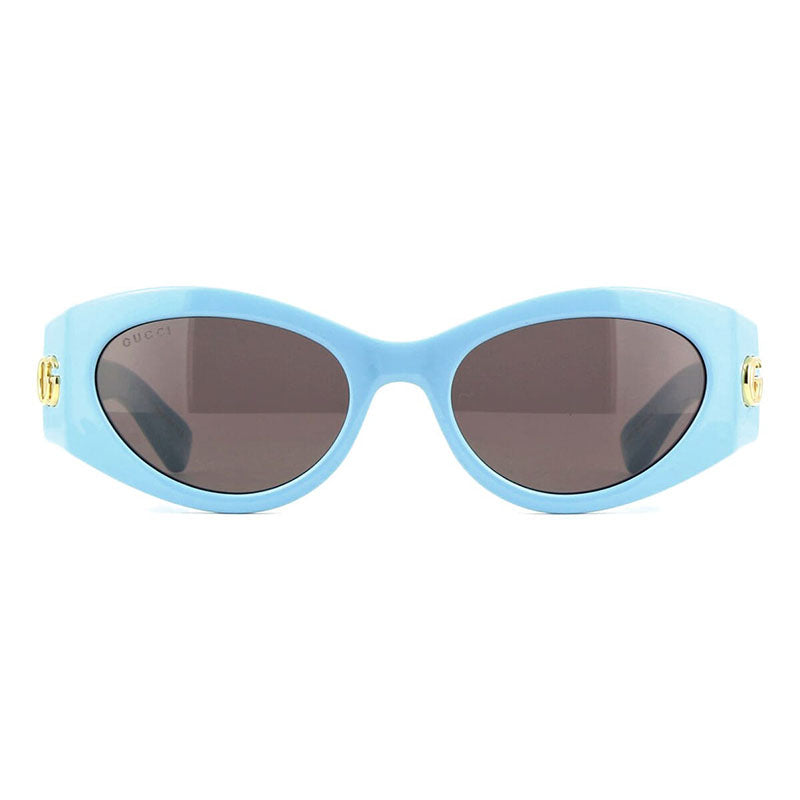 Gucci Sunglasses Cat Eye Full Rim, Light Blue Frame and Grey Lens GG1401S004