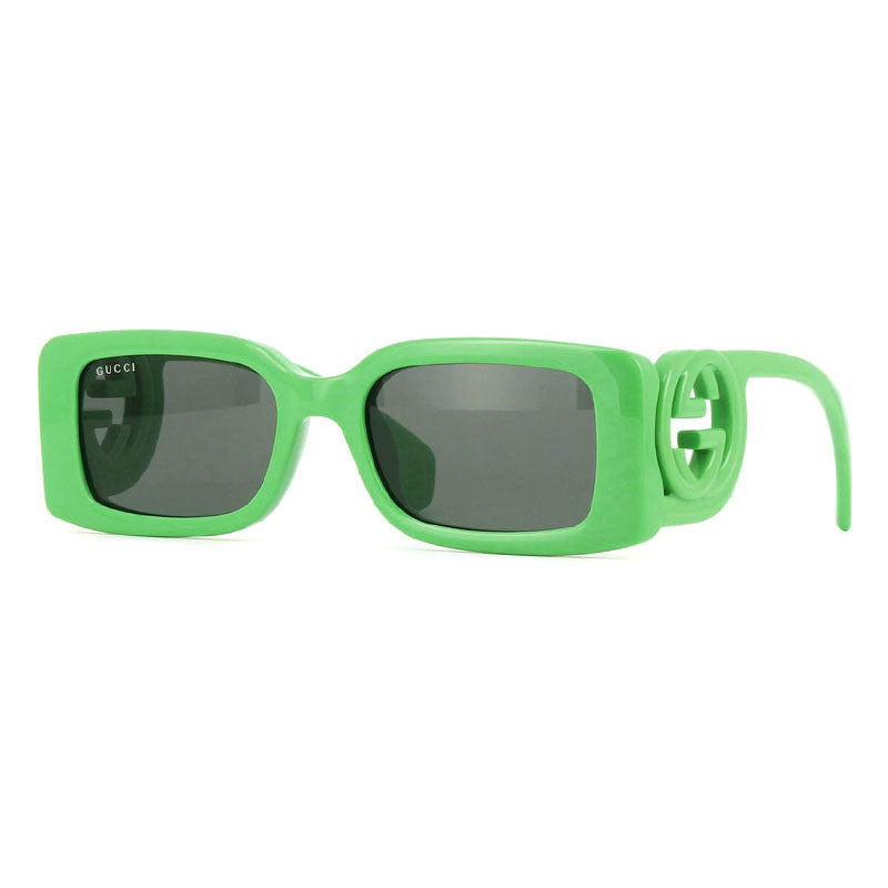 Gucci Sunglasses Square Full Rim, Acid Green Frame and Grey Lens GG1325S009