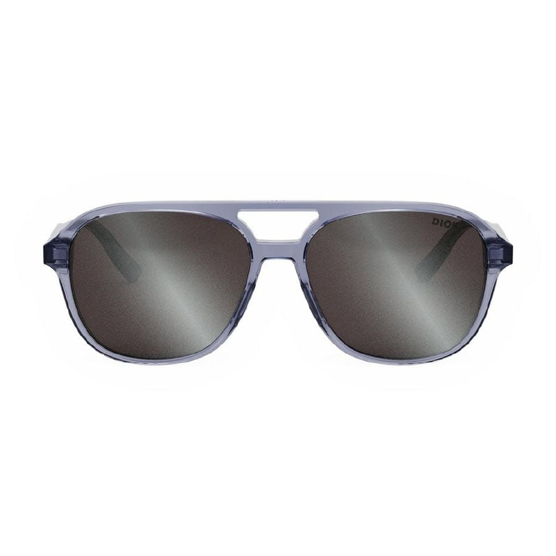 Dior Sunglasses Square Full Rim, Transparent Blue Frame and Silver Mirror Lens INDIORN1I80A4