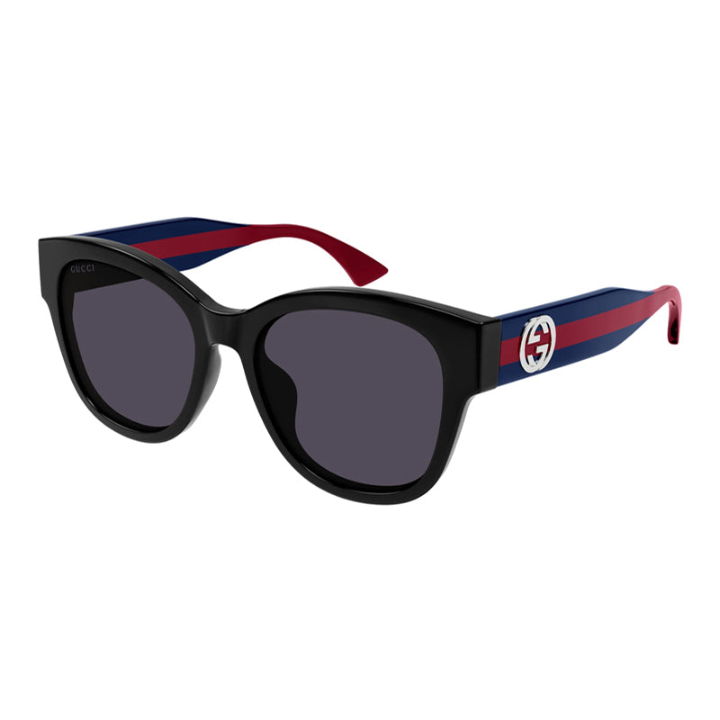 Gucci Sunglasses Square Full Rim, Black/Blue Frame and Violet Lens GG1866SK004