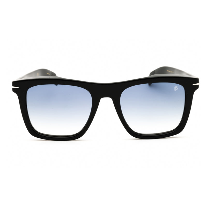 David Beckham Sunglasses Square Full Rim, Black Silver Frame and Dark Blue Gradient Lens DB7000/S0BSC08