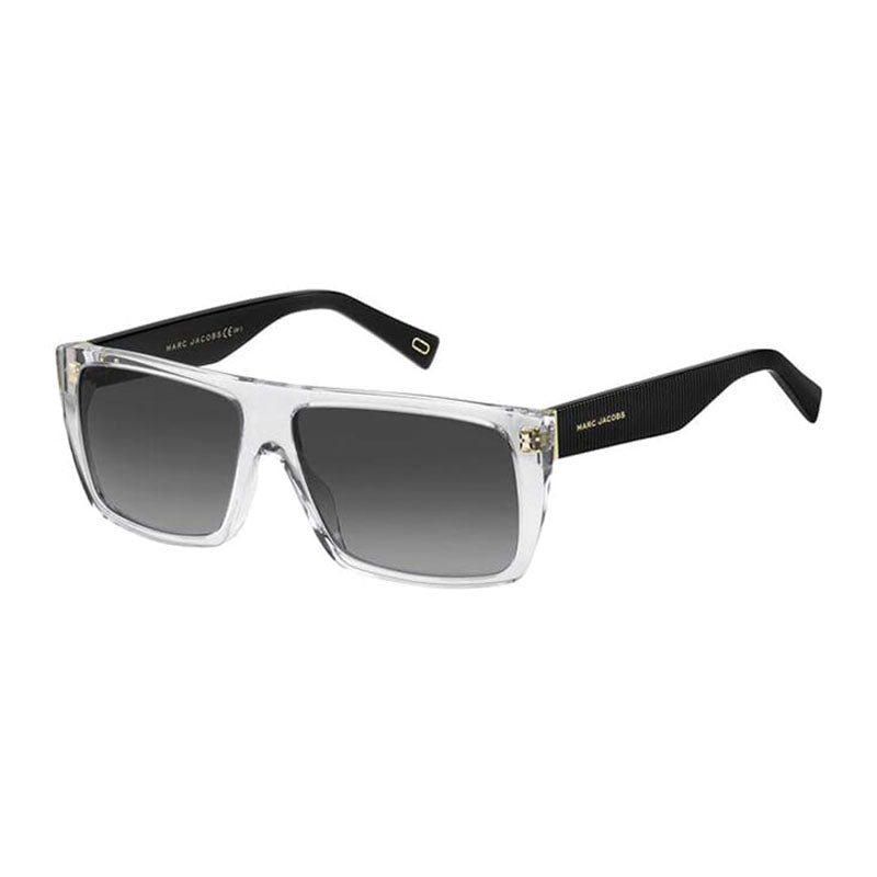 Marc Jacobs Sunglasses Rectangle Full Rim, Transparent/Black Frame and Dark Grey Gradient Lens MARCICON096/S0MNG9O