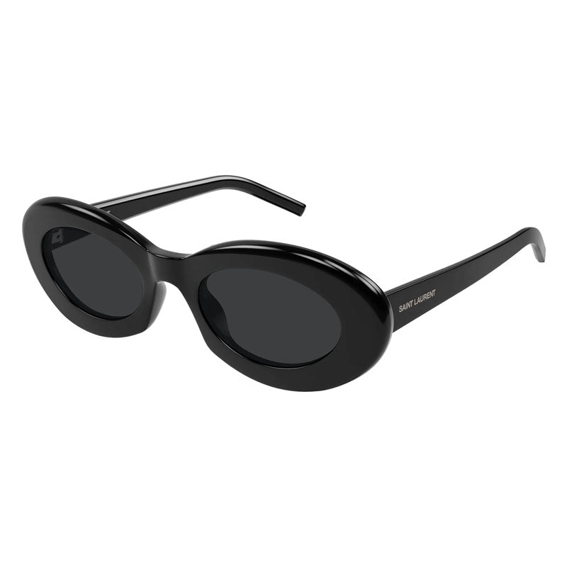 Saint Laurent Sunglasses Oval Full Rim, Black Frame and Black Lens SL594008