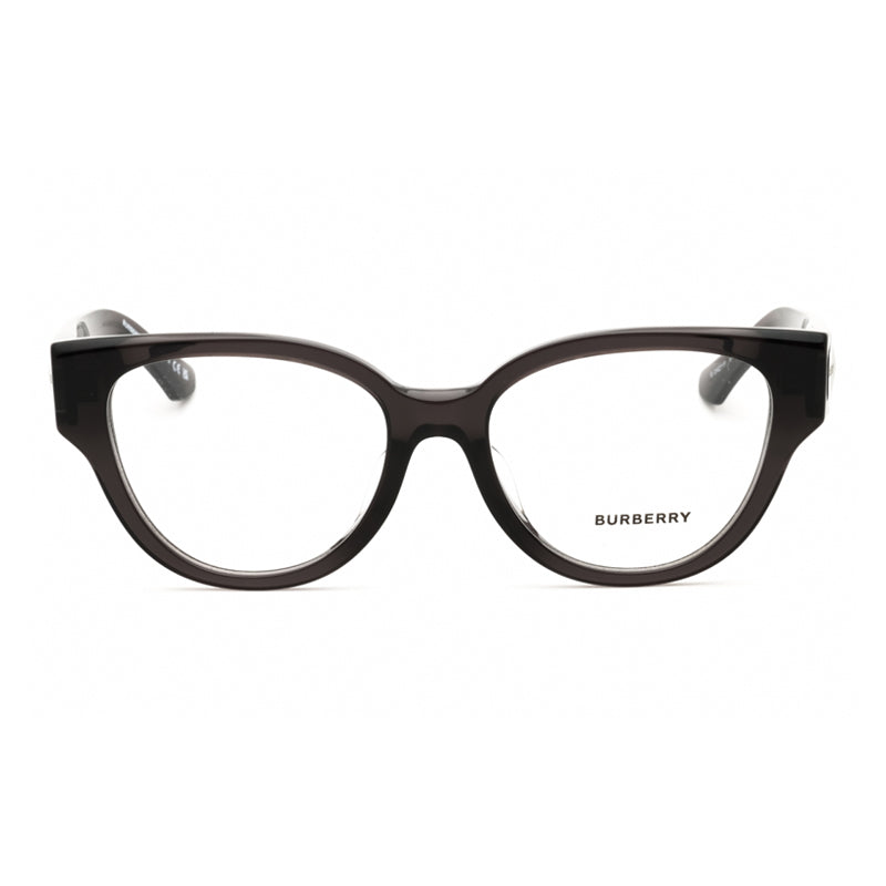 Burberry Eyeglasses Round Full Rim, Grey Frame and Clear Demo Lenses Lens BE2421F4112