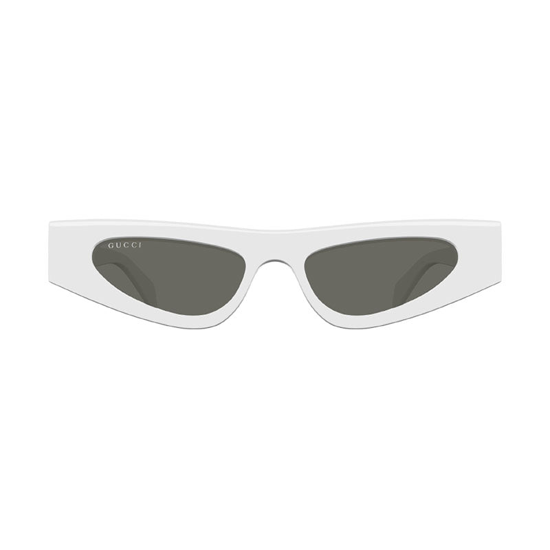 Gucci Sunglasses Cat Eye Full Rim, White Frame and Grey Lens GG1779S002