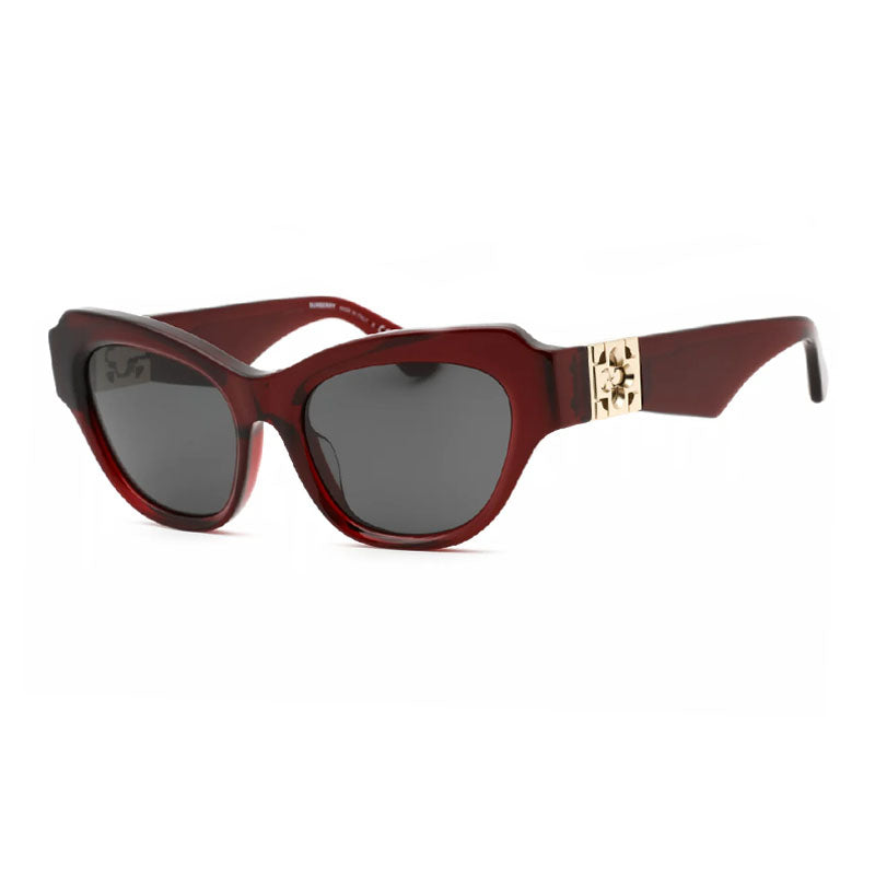 Burberry Sunglasses Cat Eye Full Rim, Bordeaux Frame and Dark Grey Lens BE4423F412887