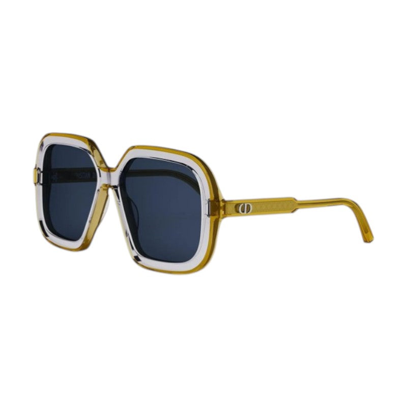 Dior Sunglasses Square Full Rim, Yellow/Shiny Purple Frame and Blue Lens DIORHIGHLIGHTS1I60B0