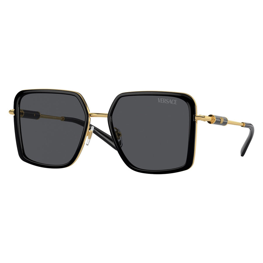 Versace Sunglasses Square Full Rim, Black Frame and Dark Grey Lens VE2261100287