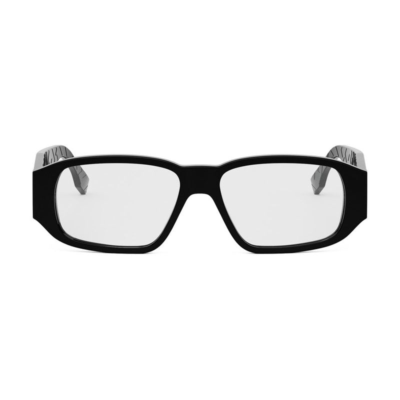 Fendi Eyeglasses Rectangle Full Rim, Black Frame and Clear Demo Lens Lens FE50115I001