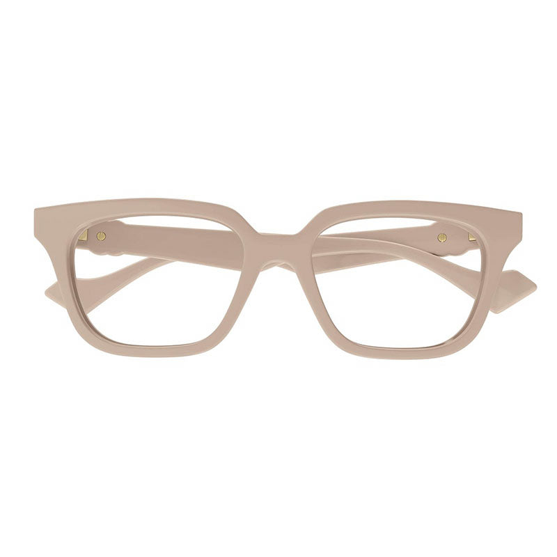 Gucci Eyeglasses Square Full Rim, Nude Frame and Clear Demo Lenses Lens GG1536O007