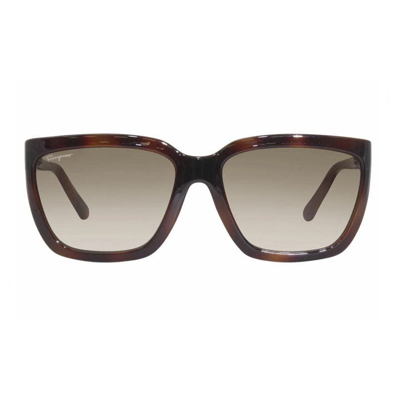 Ferragamo Salvatore Ferragamo Sunglasses Square Full Rim, Havana Frame and Green Brown Gradient Lens SF1018S214