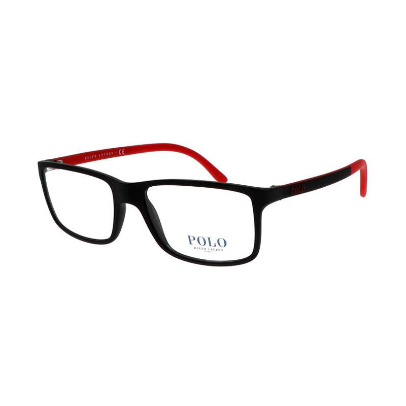 Polo Ralph Lauren Eyeglasses Rectangle Full Rim, Matte Black Frame and Clear Demo Lenses Lens PH21265504