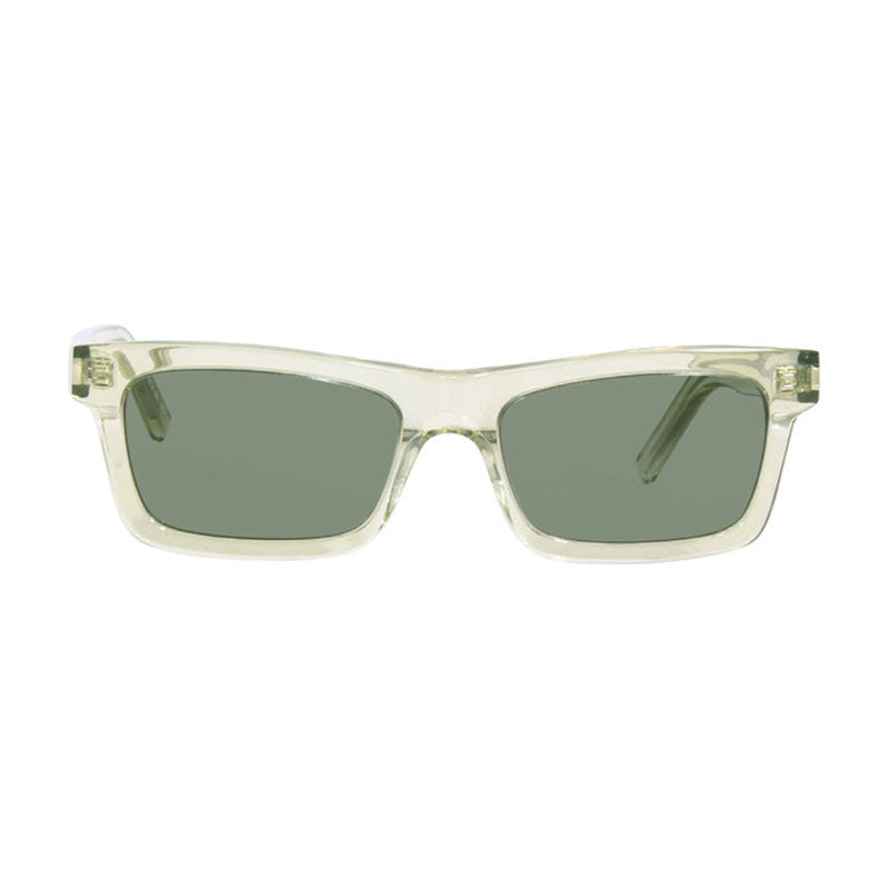 Saint Laurent Sunglasses Rectangle Full Rim, Transparent Green Frame and Green Lens SL461BETTY015