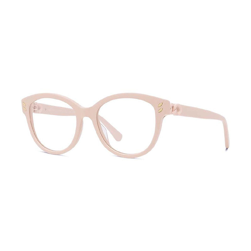 Stella McCartney Eyeglasses Square Full Rim, Shiny Light Rose Frame and Clear Demo Lens Lens SC50006I072