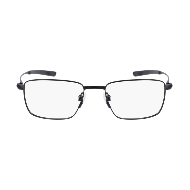 Nike Eyeglasses Rectangle Full Rim, Satin Black Frame and Clear Demo Lenses Lens NIKE6046001