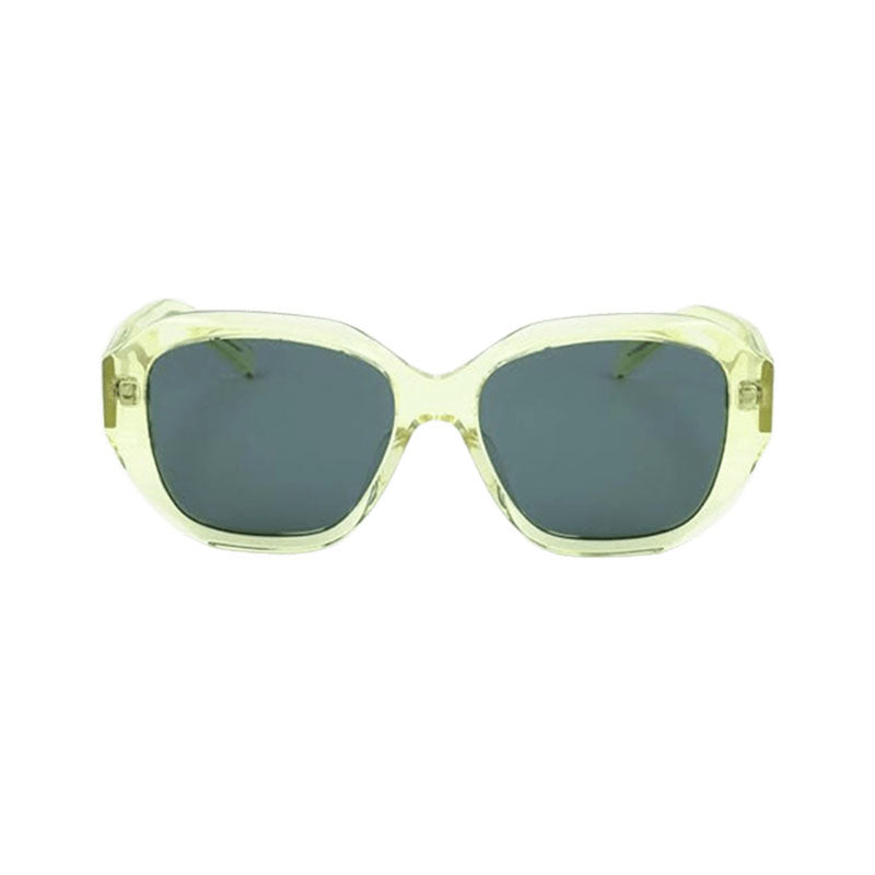 Givenchy Sunglasses Square Full Rim, Transparent Yellow Frame and Green Lens GV40075F39N