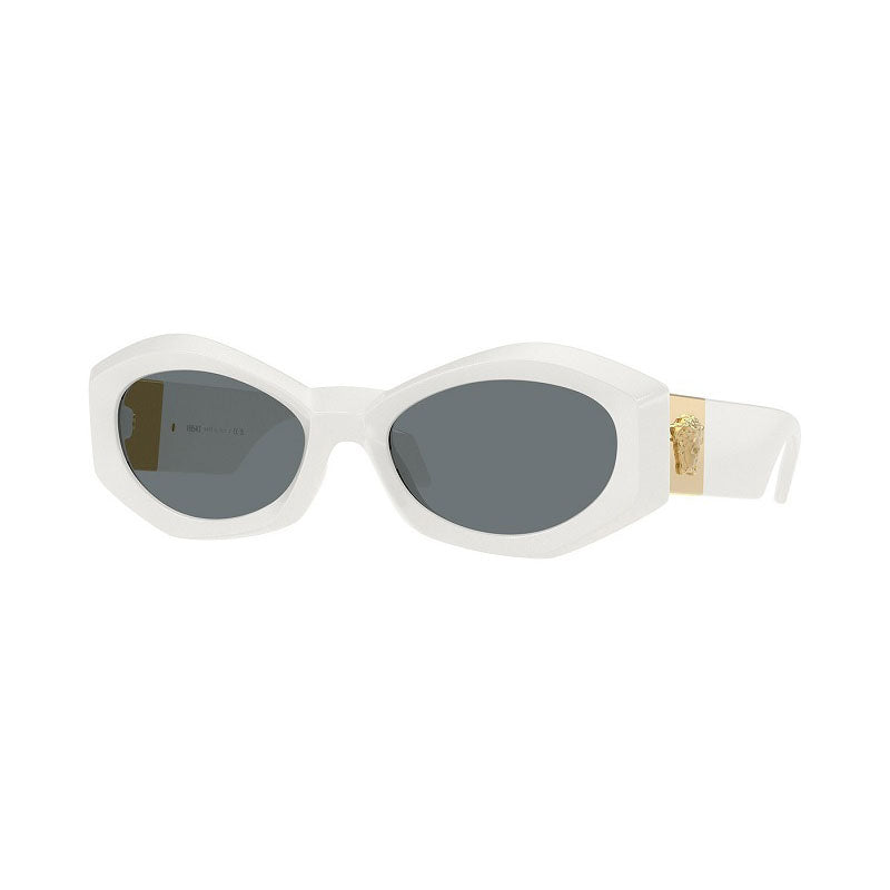 Versace Sunglasses Geometric Full Rim, White Frame and Dark Blue Lens VE4466U546280