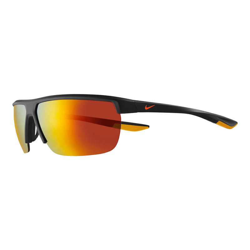 Nike Sunglasses Rectangle Semi Rim, Matte Gridiron Frame and Orange Mirror Lens NIKETEMPESTMCW4665015