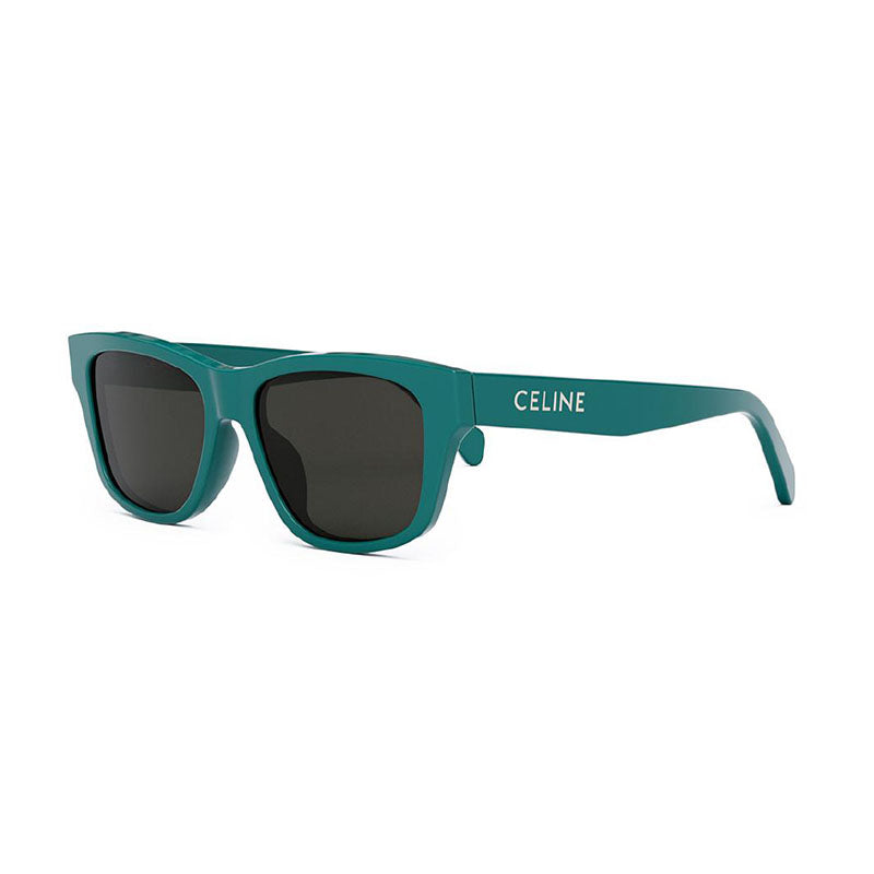 Celine Sunglasses Square Full Rim, Neon Turquoise Frame and Smoke Lens CL40249U87A