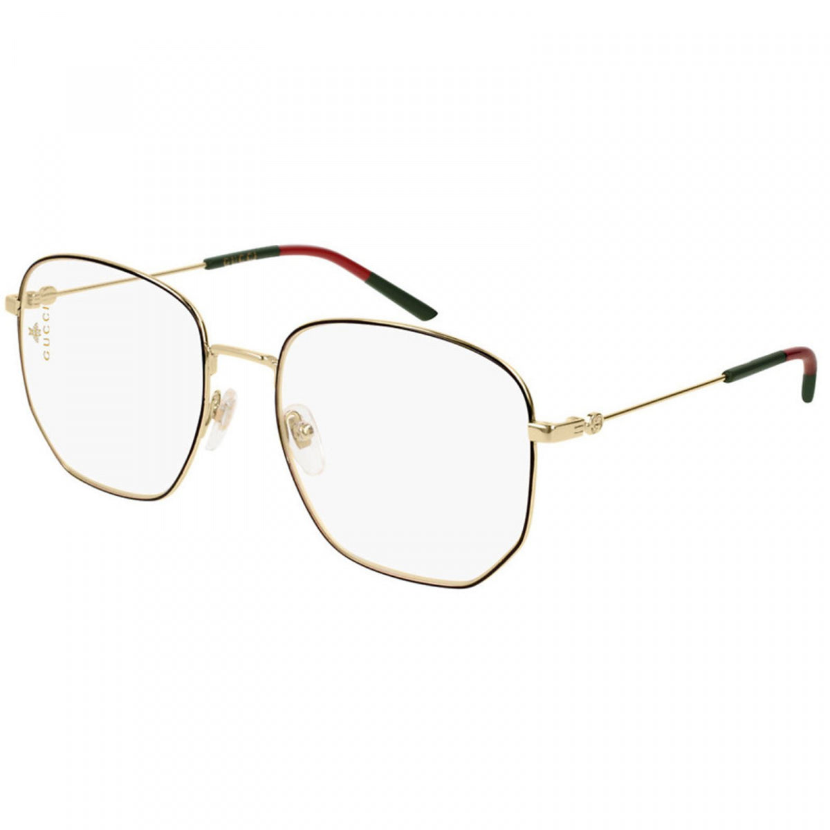 Gucci Eyeglasses Geometric Full Rim, Gold Frame and Clear Demo Lenses Lens GG0396O001