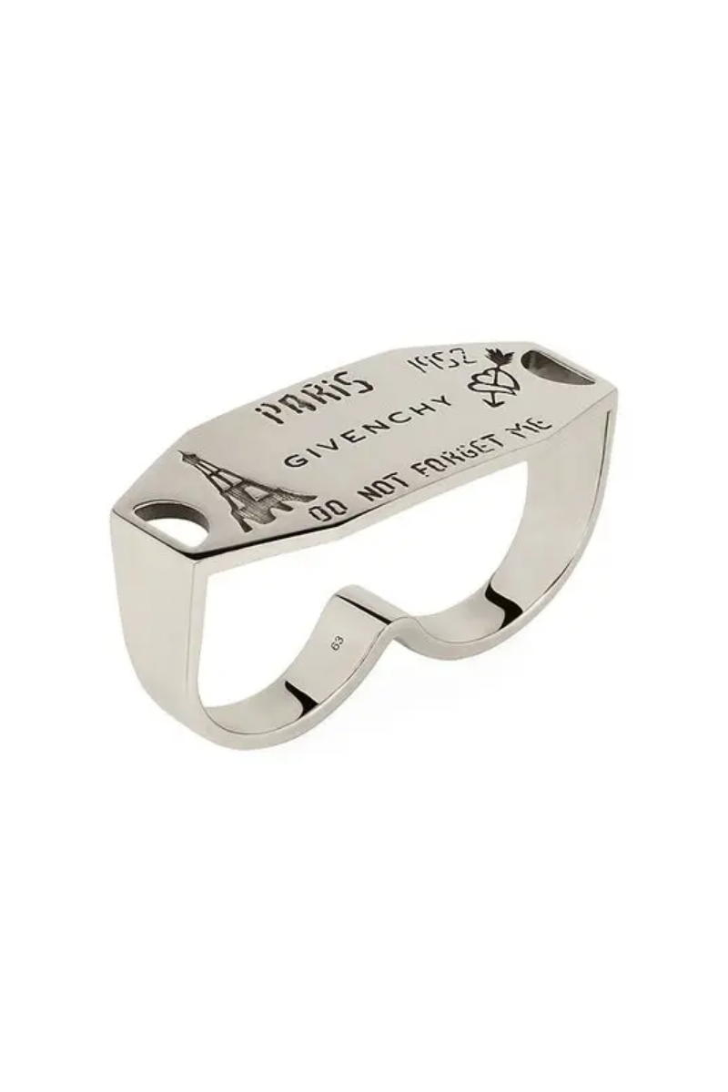 Givenchy City Paris Silvery Double Finger Ring_Silvery