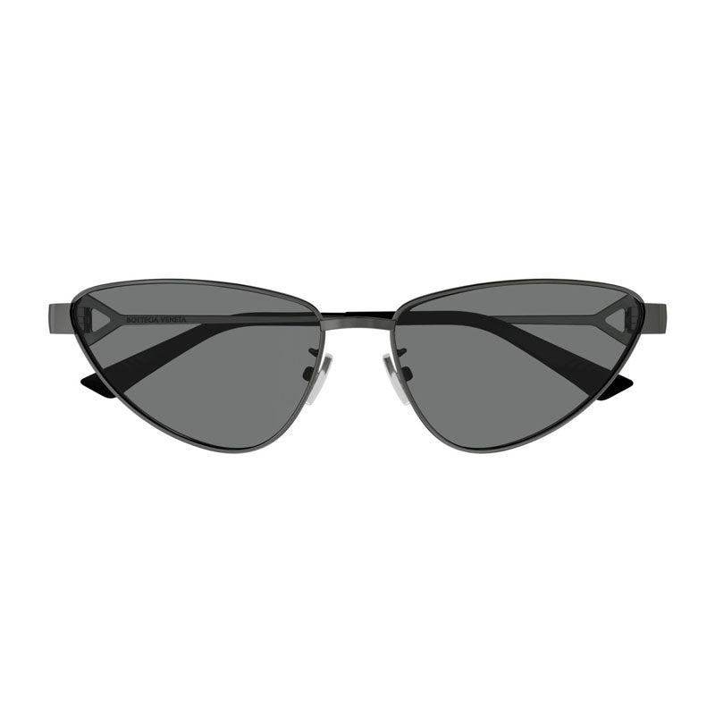 Bottega Veneta Sunglasses Cat Eye Full Rim, Dark Ruthenium Frame and Grey Lens BV1186S001