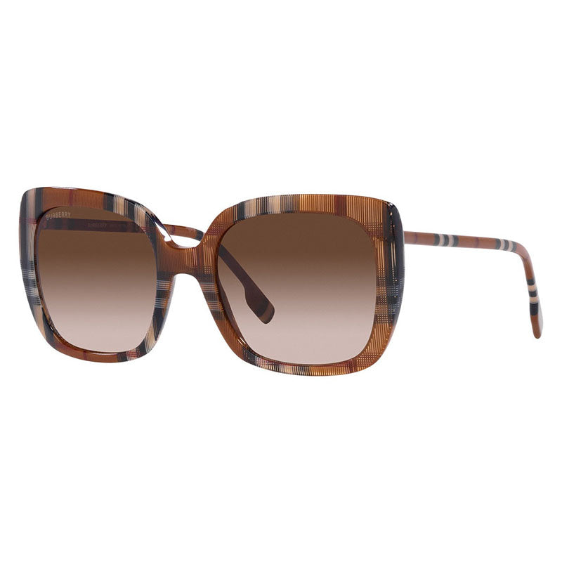 Burberry Sunglasses Square Full Rim, Check Brown Frame and Gradient Brown Lens BE4323400513