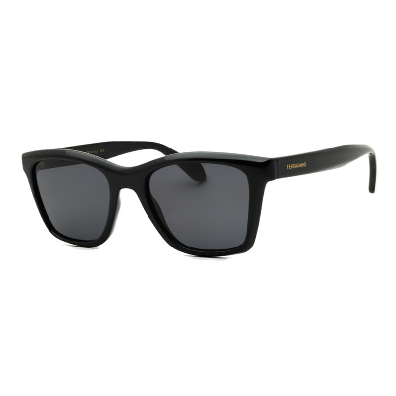 Ferragamo Salvatore Ferragamo Sunglasses Square Full Rim, Black Frame and Blue Grey Lens SF2001S001