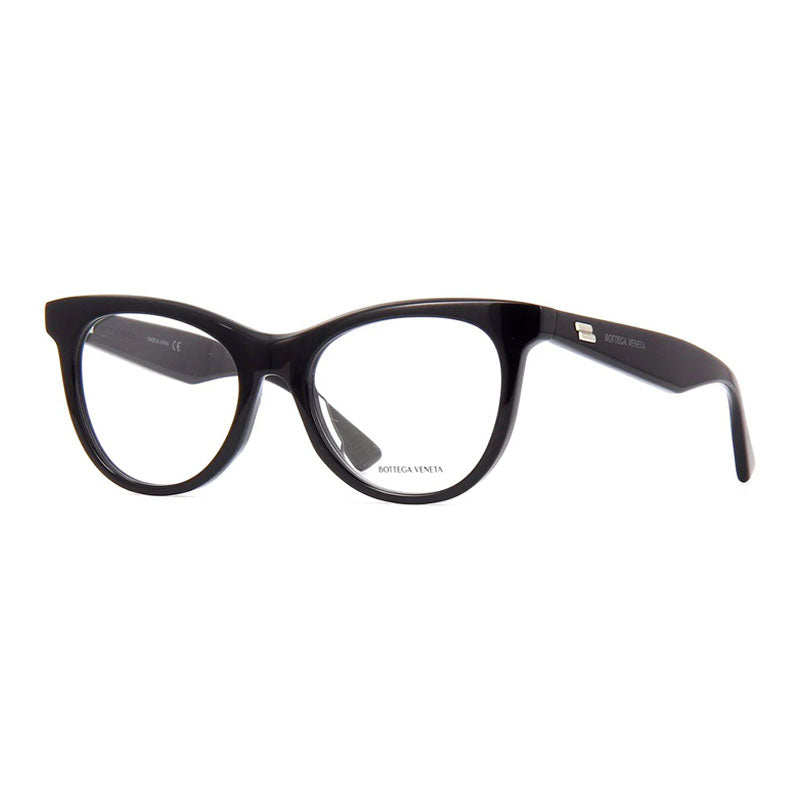 Bottega Veneta Eyeglasses Cat Eye Full Rim, Black Frame and Clear Demo Lenses Lens BV1064O001