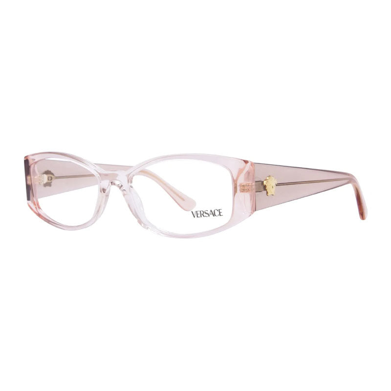 Versace Eyeglasses Geometric Full Rim, Peach Gradient Beige Frame and Clear Demo Lenses Lens VE33435431