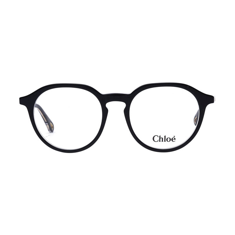 Chloe Eyeglasses Square Full Rim, Top Black/Transparent Frame and Clear Demo Lens Lens CH0012O007