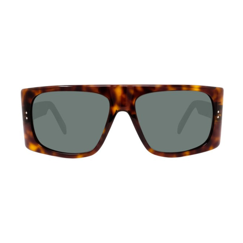 Celine Sunglasses Geometric Full Rim, Havana Frame and Green Lens CL40089I52N