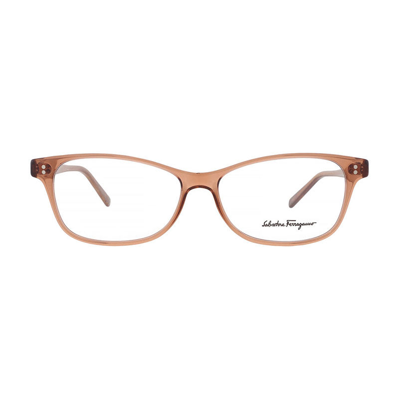 Ferragamo Salvatore Ferragamo Eyeglasses Rectangle Full Rim, Transparent Brown/Brown Marble Frame and Clear Demo Lenses Lens SF2910231