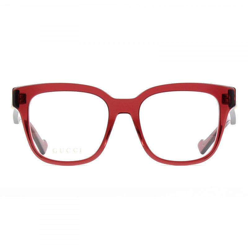 Gucci Eyeglasses Square Full Rim, Burgundy Frame and Clear Demo Lenses Lens GG0958O006