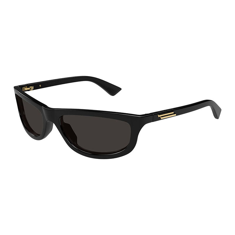 Bottega Veneta Sunglasses Cat Eye Full Rim, Shiny Black Frame and Grey Lens BV1327S001