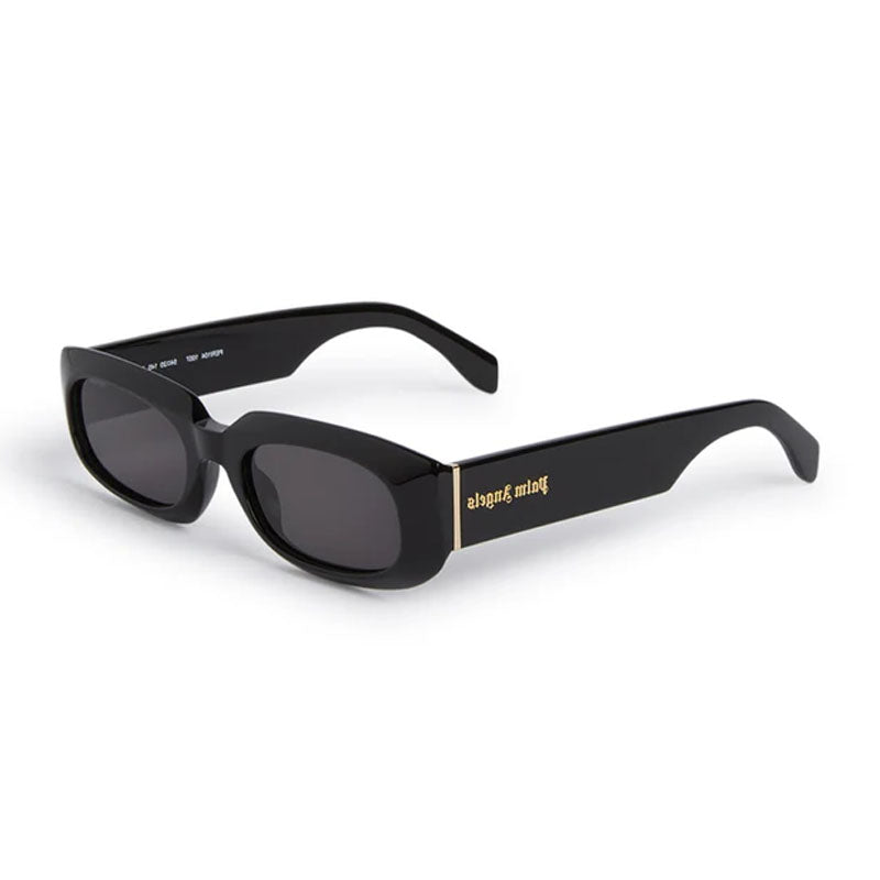 Palm Angels Sunglasses Oval Full Rim, Black Frame and Dark Grey Lens PERI104NOAH1007