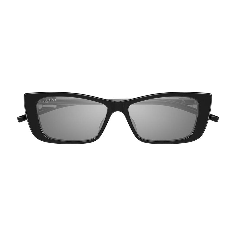 Gucci Sunglasses Rectangle Full Rim, Black Frame and Grey Silver Mirror Lens GG1681S002