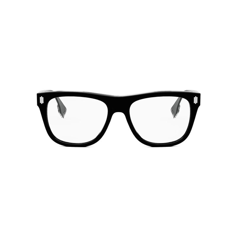 Fendi Eyeglasses Square Full Rim, Black Frame and Clear Demo Lens Lens FE50070I001