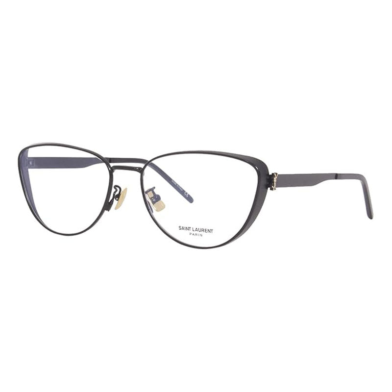 Saint Laurent Eyeglasses Cat Eye Full Rim, Black Frame and Clear Demo Lenses Lens SLM92003