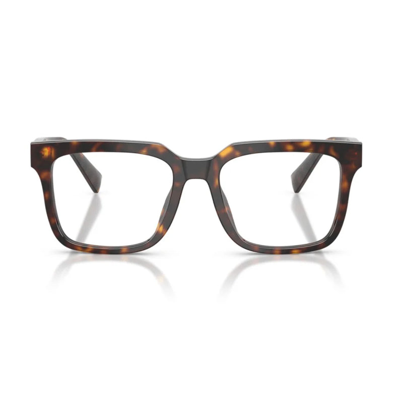 Dolce & Gabbana Eyeglasses Square Full Rim, Havana Frame and Clear Demo Lens Lens DG3422502