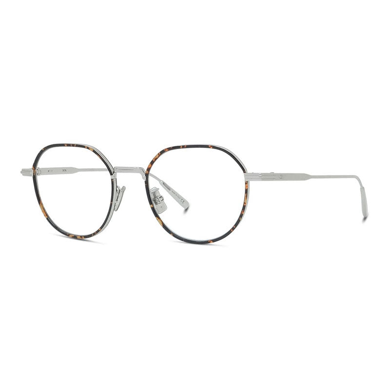 Dior Eyeglasses Square Full Rim, Silver/Havana Frame and Clear Demo Lens Lens DIORBLACKSUITOR3UF500