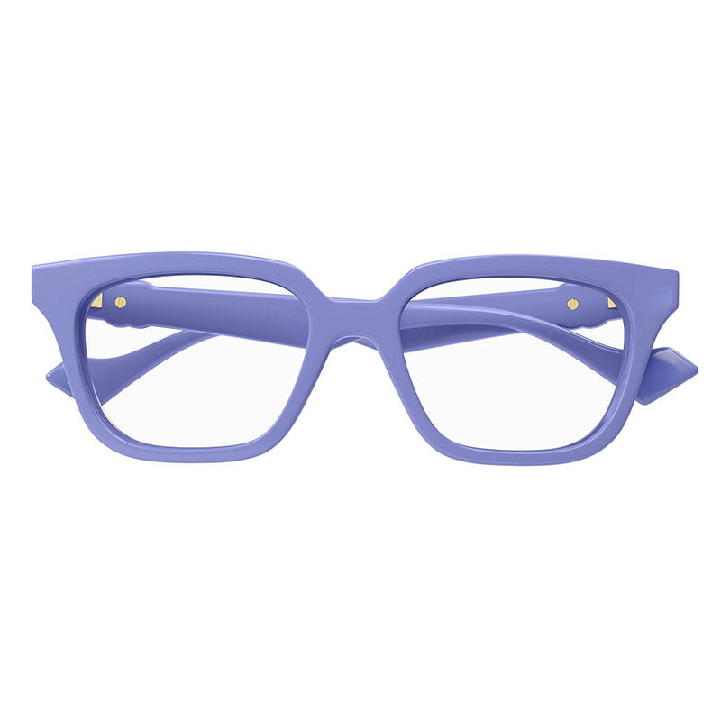 Gucci Eyeglasses Square Full Rim, Liliac Frame and Clear Demo Lenses Lens GG1536O008
