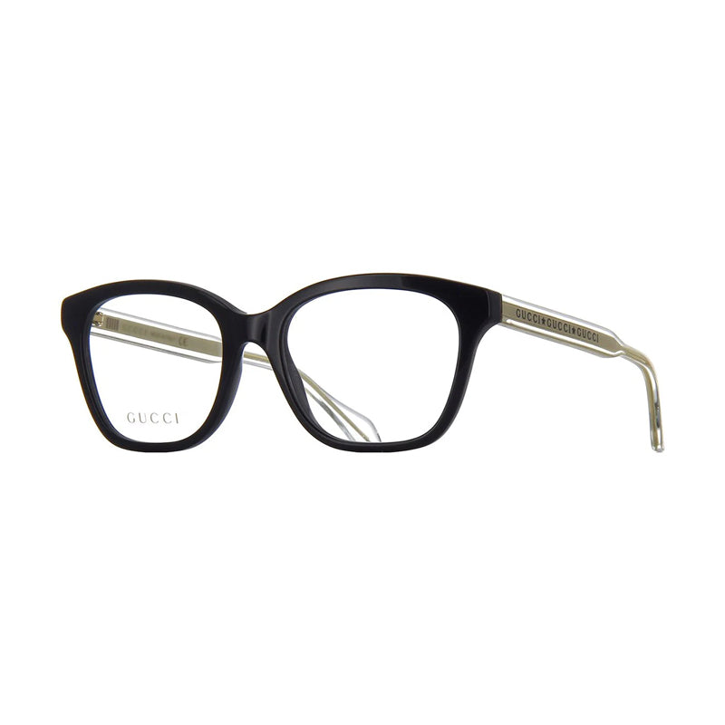 Gucci Eyeglasses Square Full Rim, Black Frame and Clear Demo Lenses Lens GG0566O001
