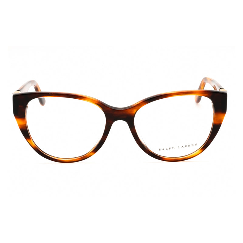 Ralph Lauren Eyeglasses Cat Eye Full Rim, Striped Tortoise Frame and Clear Demo Lenses Lens RL6234BU5007