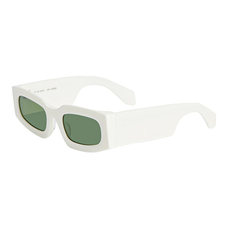 Off-White Sunglasses Rectangle Full Rim, White Frame and Green Lens OERI141CARY0155
