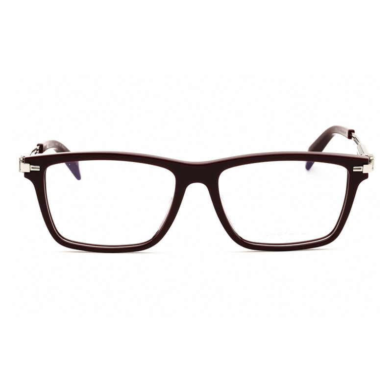 Chopard Eyeglasses Rectangle Full Rim, Shiny Burgundy Frame and Clear Demo Lenses Lens VCH35701CK