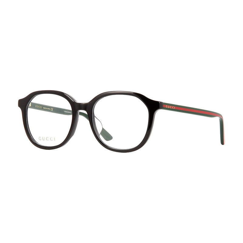 Gucci Eyeglasses Browline Full Rim, Black/Green Frame and Clear Demo Lens Lens GG0932OA001