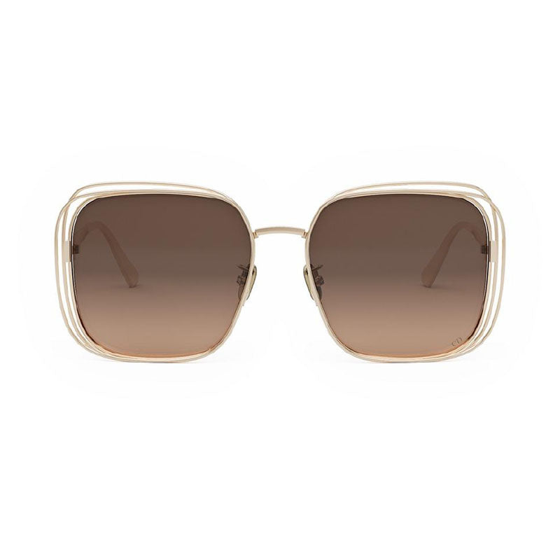 Dior Sunglasses Square Full Rim, Gold Frame and Brown Gradient Lens DIORFILDIORS1UB0F1