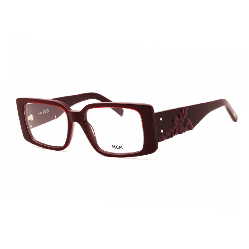 Mcm Eyeglasses Rectangle Full Rim, Shiny Bordeaux Frame and Clear Demo Lenses Lens MW5003069